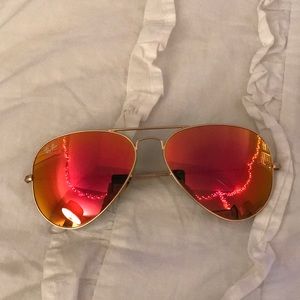 red/ orange ray bans
